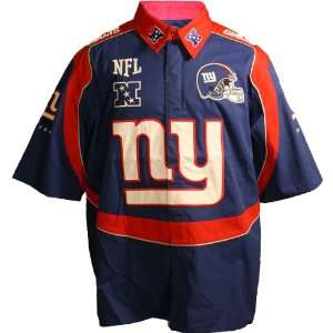  NFL New York Giants Big & Tall Endzone Button Up Shirt 5XL 