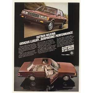  1983 Datsun Maxima Obvious Luxury Performance Print Ad 