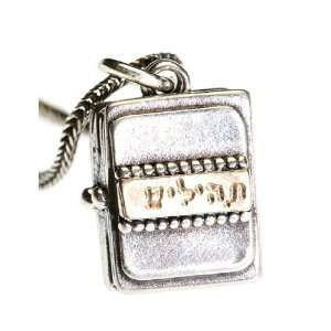  Book of Psalms (Tehillim) Silver and Gold Jewish Pendant 