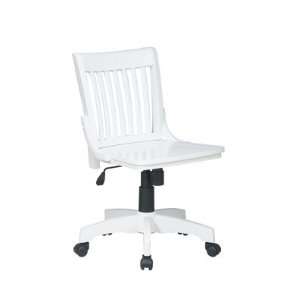 OSP Designs Armless Wood Bankers Chair, White