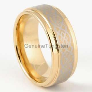 9mm Tungsten Rings 14K Gold Rare Wedding Band Size 6 15  