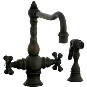   Double Handle Kitchen Faucet with Side Spray and Me: Home Improvement