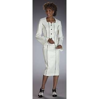 ASHRO Womens New Church White Naomi Skirt Suit Misses Size 12 16 