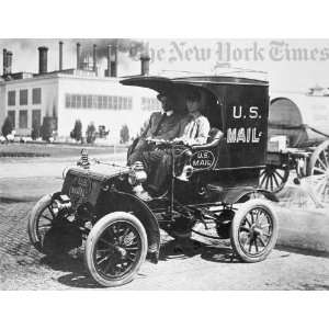 Two Men Sitting in a Mail Truck   1904 