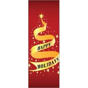  30 x 84 in. Holiday Banner Happy Holidays Ribbon Tree 