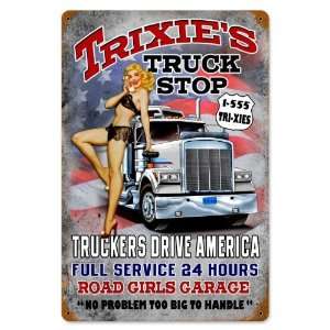  Trixies Truck Stop Sign: Home & Kitchen
