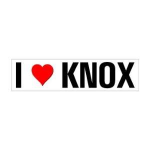  I Heart Love Knox   Window Bumper Sticker: Automotive