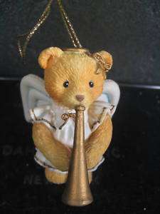 Cherished Teddies Ornament BEAR ANGEL WITH TRUMPET  