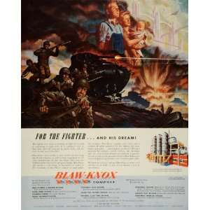 1944 Ad Blaw Knox Co Combat Soldiers Rolling Machinery Tank War 