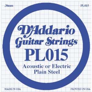  DAddario Single String Plain Steel Single Gauge Acoustic 