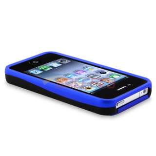 Blue 3 PIECE Hard Case+PRIVACY SCREEN FILTER Film For VERIZON iPhone 4 