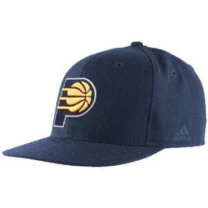   Indiana Pacers Navy Blue Bank Shot Fitted Hat (7): Sports & Outdoors