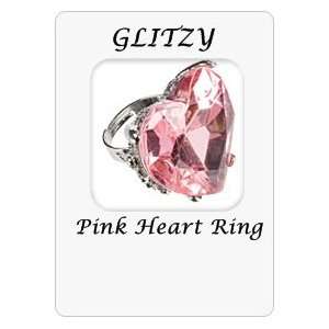   Diamond Rings for Girls   Pink Rhinestone Heart: Toys & Games