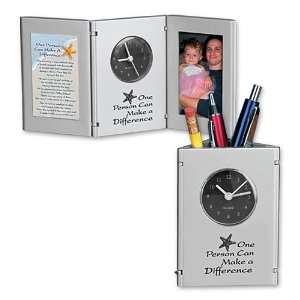   Can Make A Difference Tri Fold Frame Clock & Caddy: Kitchen & Dining