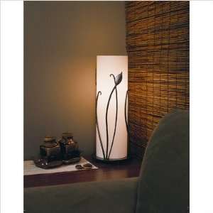 Leaf One Light Table Lamp with Oblong Base Finish Bronze, Shade Color 