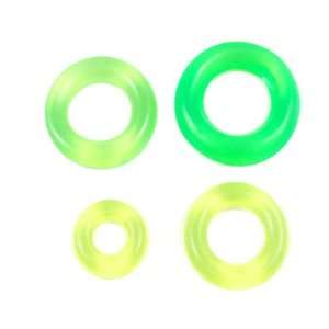   Pole Yellowgreen Rubber Anti slip Circle Ring x 8