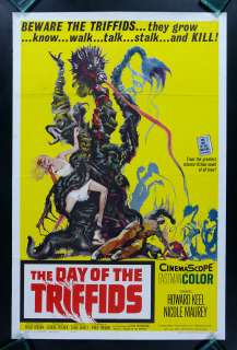 DAY OF THE TRIFFIDS * 1SH ORIG MOVIE POSTER 1960 SCI FI  