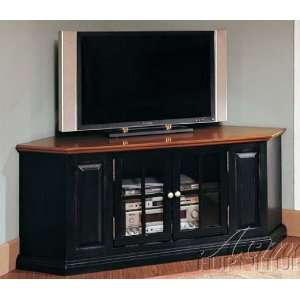  Corner Plasma LCD TV Stand Black & Oak Finish: Home 