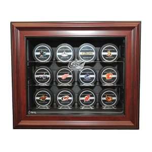 Columbus Blue Jackets 12 Hockey Puck Display Case, Cabinet Style 