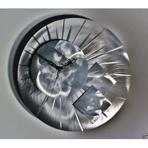   Abstract Art Metal Wall Clock, Design by Wilmos Kovacs: Home & Kitchen