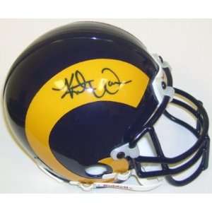  Kurt Warner Signed Mini Helmet   Rams Throwback: Sports 