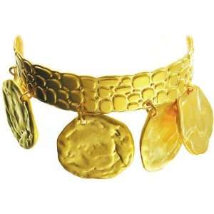  Metal Cuff with Coins Gorgeous In Gold with Matte 