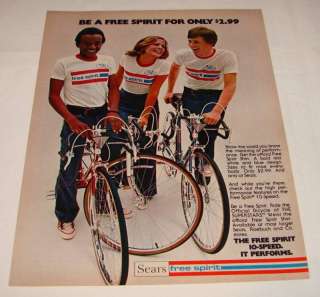 1975  BE A FREE SPIRIT 10 Speed bicycle ad page  