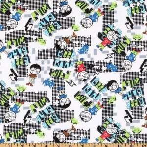  44 Wide Geeks Gone Wild White/Multi Fabric By The Yard 