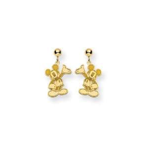  14K Gold Over Sterling Mickey Mouse Dangle Earrings 