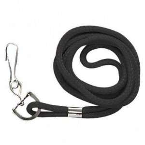  34 Lanyard, With Hook, Nylon, Black   With Hook; 34; Black 