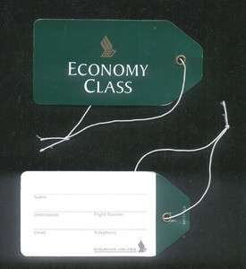 Singapore Airlines logo ECONOMY CLASS Luggage Tag  