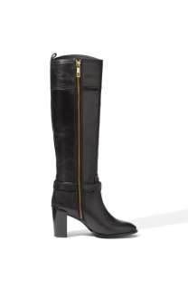Tory Burch Blaire Leather Tall Boots Black Size 8.5 $525  
