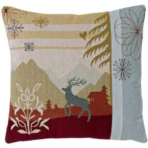  Ski Country Red Stag 18 Square Pillow: Home & Kitchen