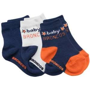   Broncos 3 Pack Baby Broncos Infant Bootie Socks