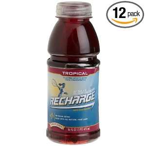 Knudsen Recharge Sports Drink, Tropical, 16 Ounce Bottles (Pack 