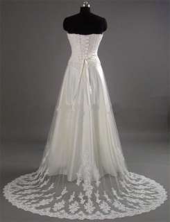 Custom New White/Ivory Lace Satin Wedding dress SZ:4 28  