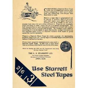  1922 Ad Starrett Steel Tape Toolmaker Tools Athol Saw 