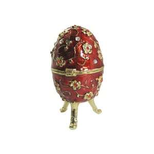  Decorated Red Egg Bejeweled Collectible Trinket Jewelry 
