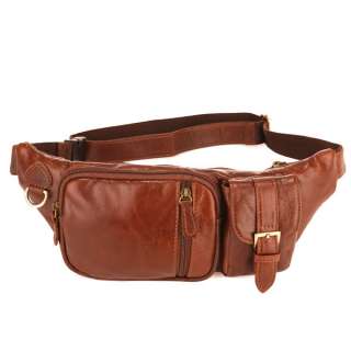   Leather Men Fashion Waist Bag Fanny Pack Wallet Purse Phone Pocket