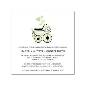   Shower Invitations   Lovely Carriage: Green Tea By Louella Press: Baby