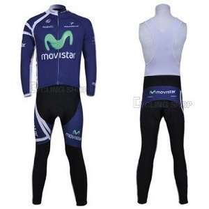  movistar bib Cycling Jersey long sleeve Set(available Size 