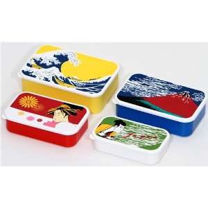 colourful Japan Bento Box 4 pcs Lunch Box  Kitchen 
