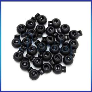 100x Black Ball Cordlocks Toggles Cord Locks 0.5 Ro..  