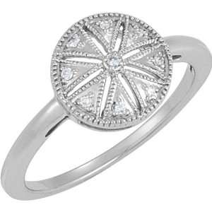  68940 Silver Size 08.00 .04 Ct Tw Diamond Ring Jewelry