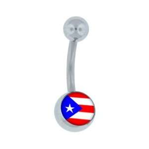  Puerto Rico Logo Belly Button Navel Ring: Jewelry