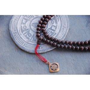   108 Beads with Copper Eternal Knot Pendant Tassel 