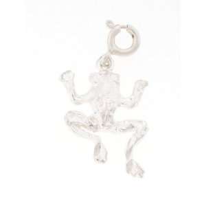    925 Authentic Sterling Silver Charm Frog with Clasp: Jewelry