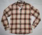 NEW Mens DC Shoes RIGGS Long Sleeve Flannel Shirt   Medium   Oatmeal