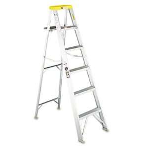   428 Eight Foot Folding Aluminum Step Ladder, Yellow