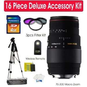 com 16 Piece Deluxe Accessory Kit with Sigma 70 300MM Macro Zoom Lens 